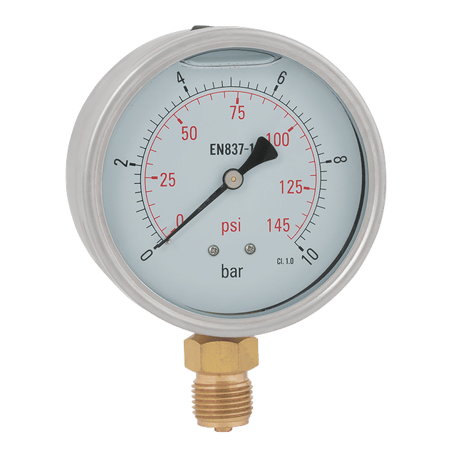 FT Pro 1/2" BSPP 100MM Heavy Duty Bottom Connection Gauge 0-3625 PSI