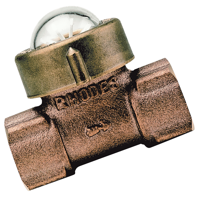 Rhodes 1/2" BSPP Gun Metal Flow Indicator