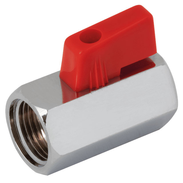 FT Pro 1/4" BSPF Brass Chrome Finish Mini Ball Valve