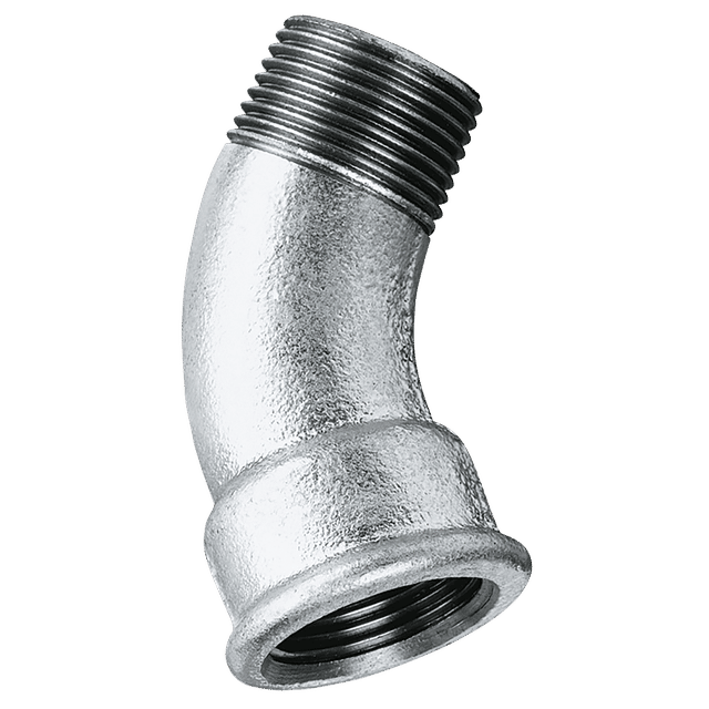 FT Pro 1.1/4" BSPT/P Male/Fem 45° Bend Galvanised