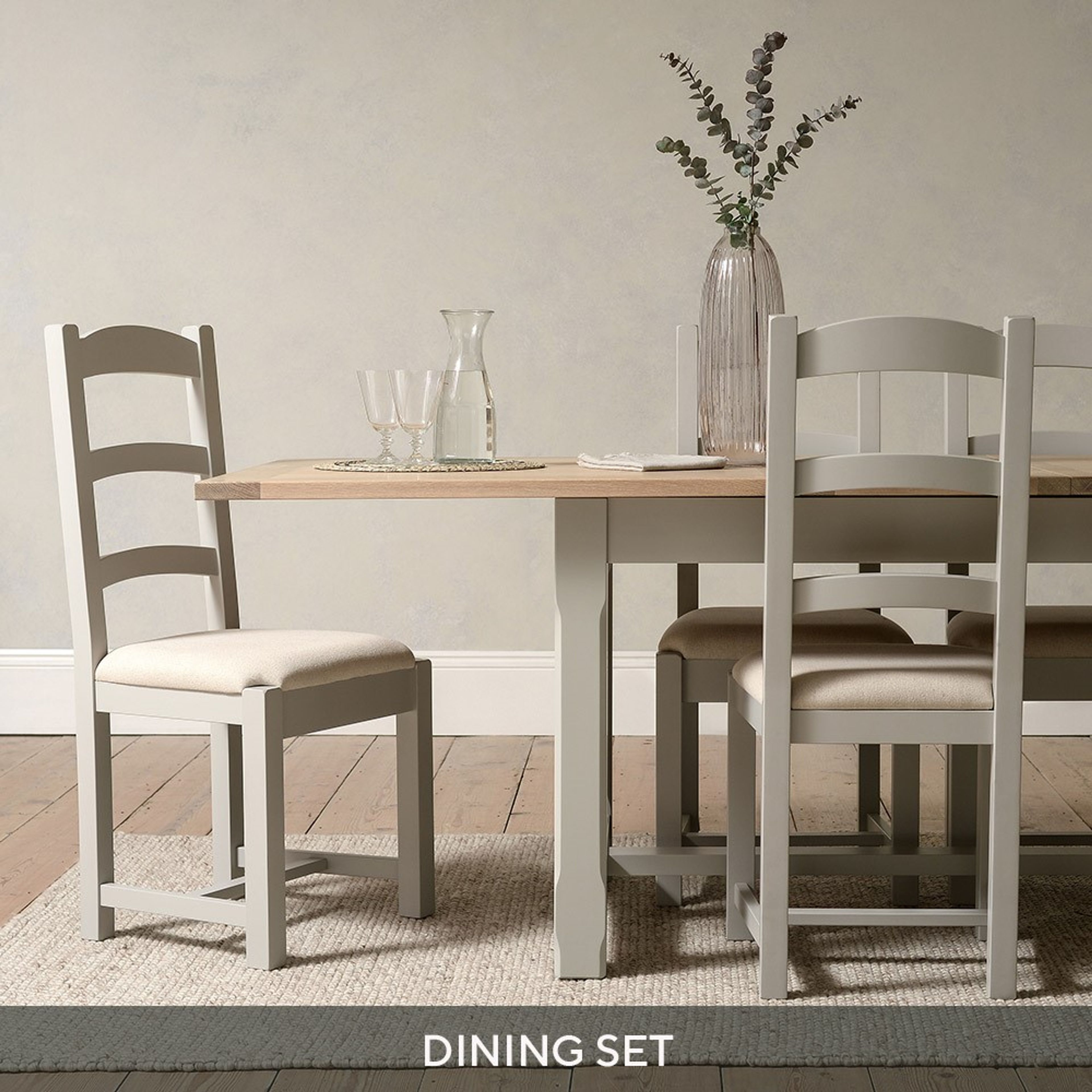 Chester Dove Grey 220-265-310cm Table and Chairs - Main Image