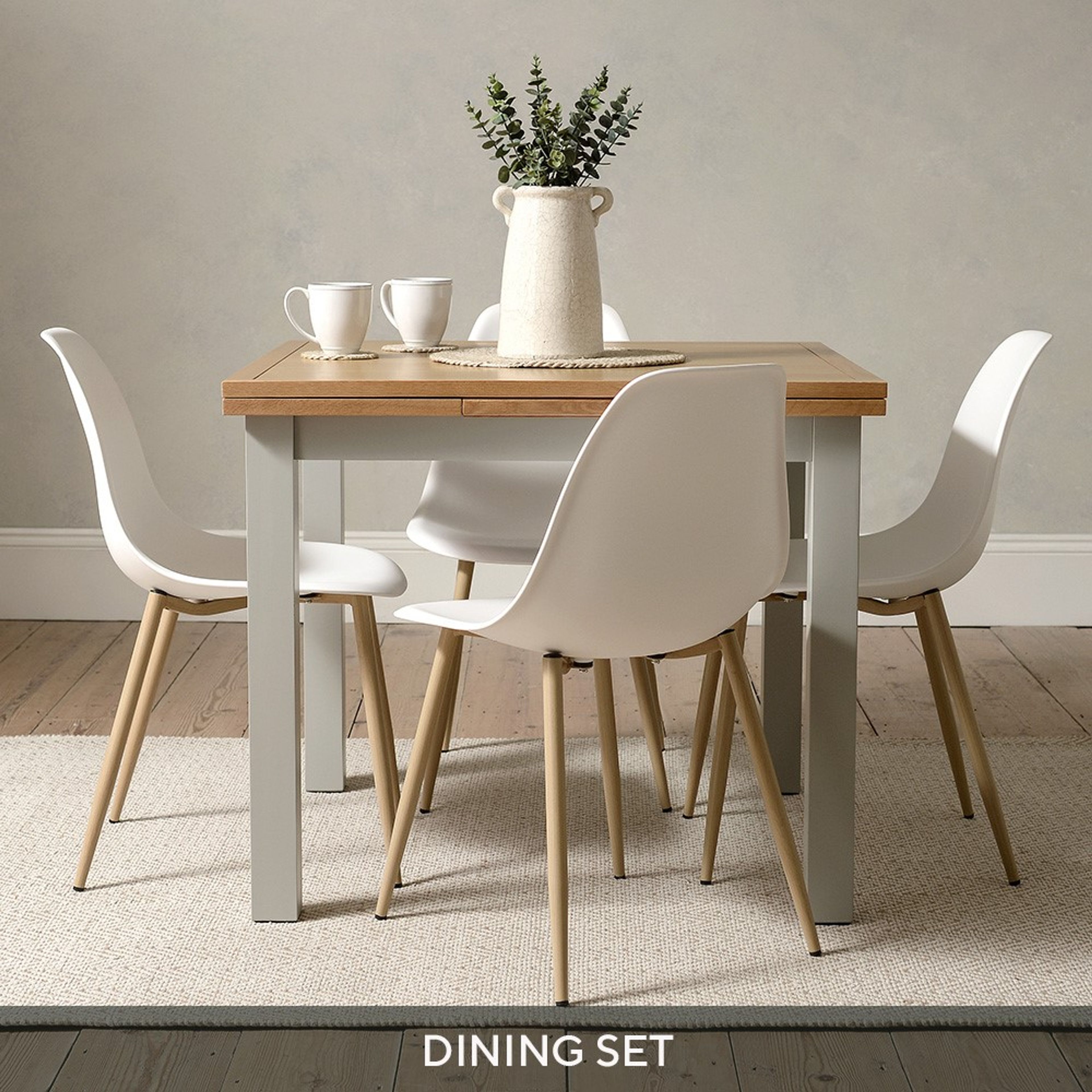 Simply Cotswold Pebble Grey 2-4 Seater Dining Table and Dining