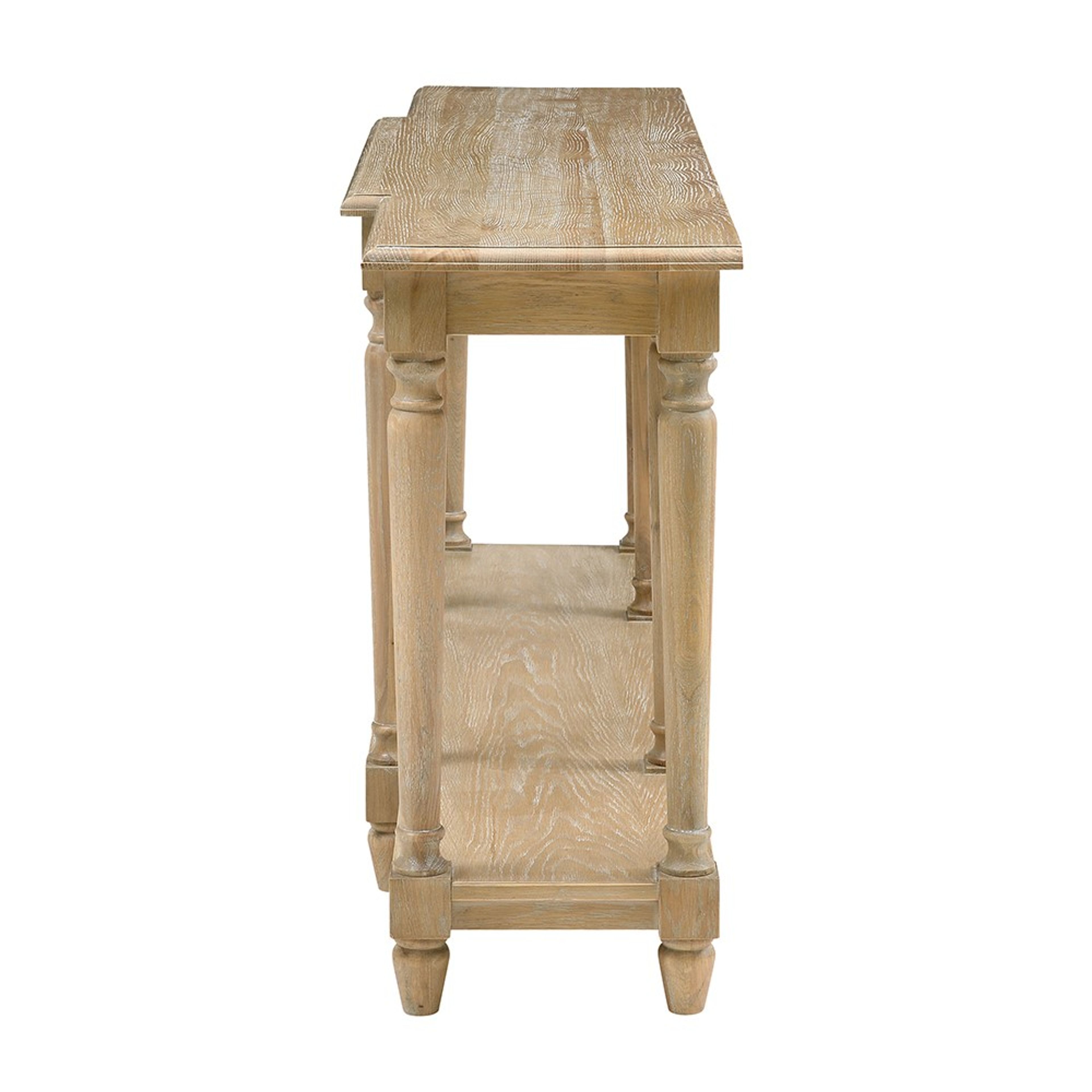 Camille Limewash Oak Large Console Table