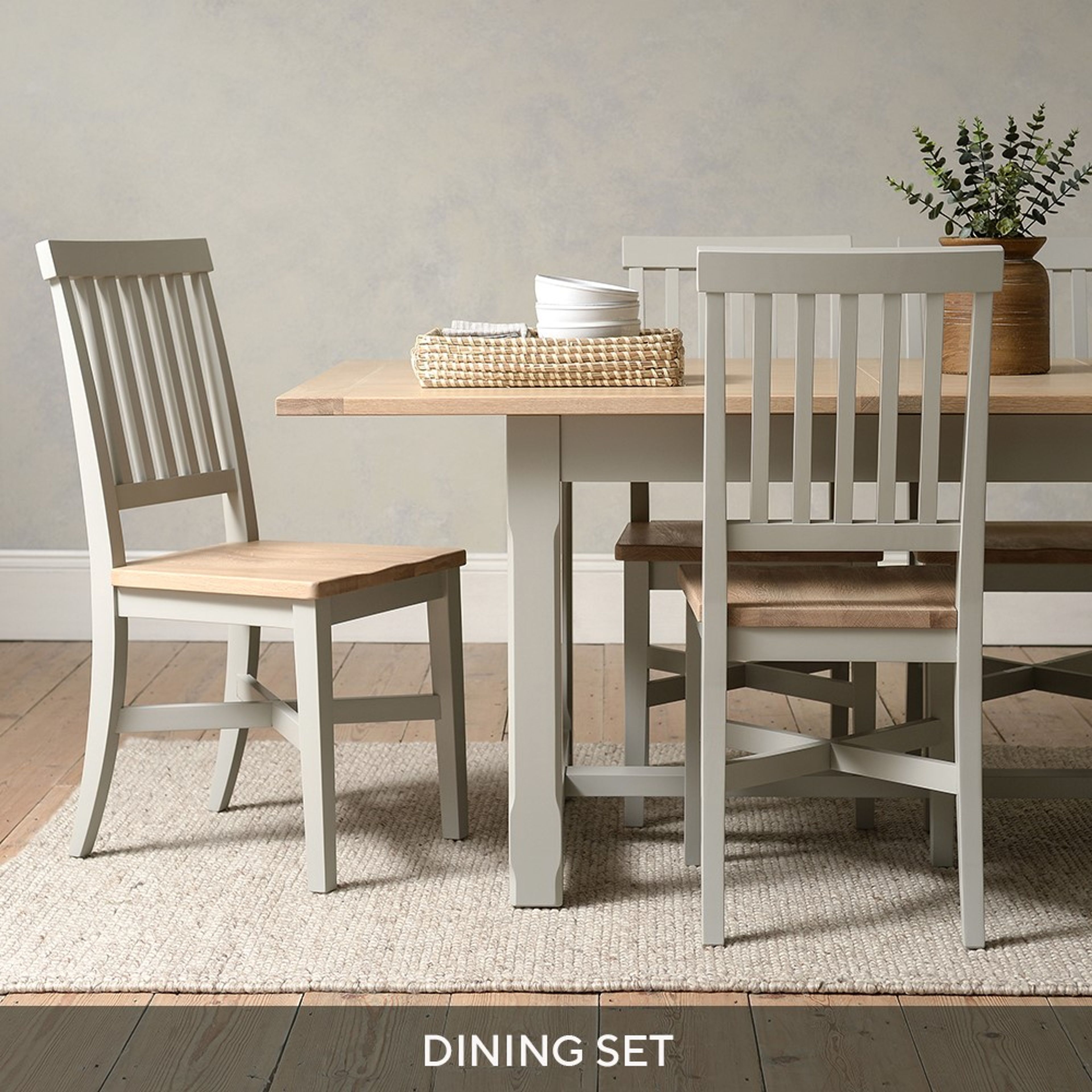Chester Dove Grey 6-10 Seater Dining Table and Dining Chairs