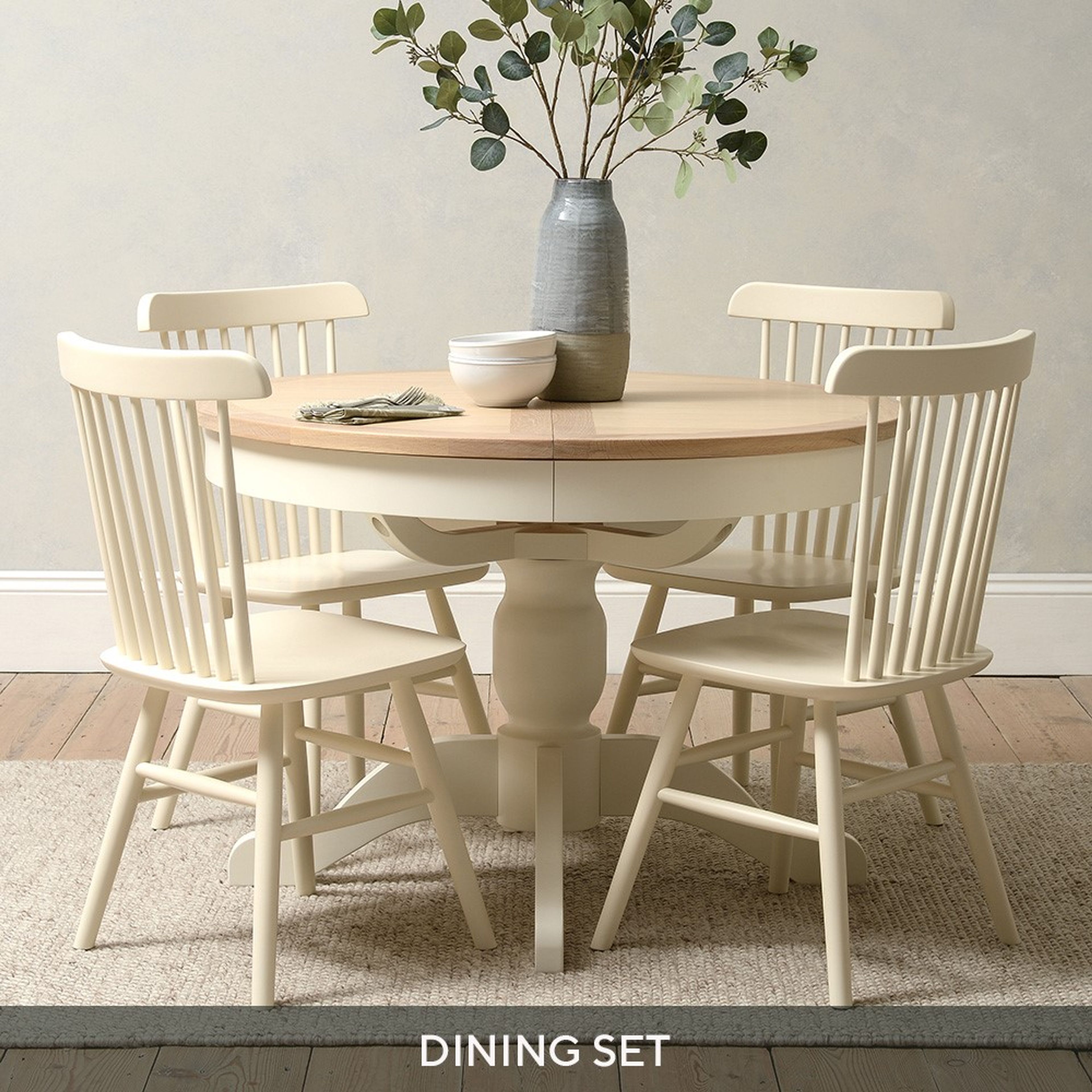 Chester Classic Cream Round Extending Dining Table and