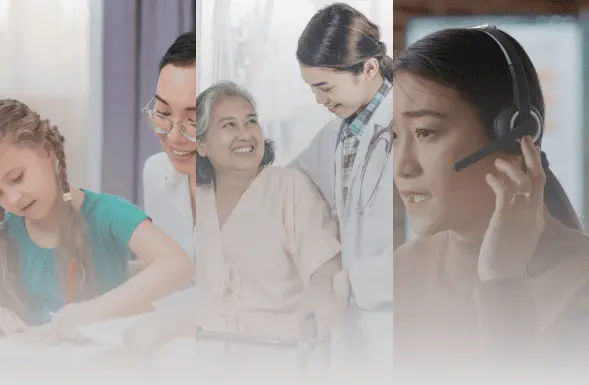 seorang guru, dokter, dan costumer service