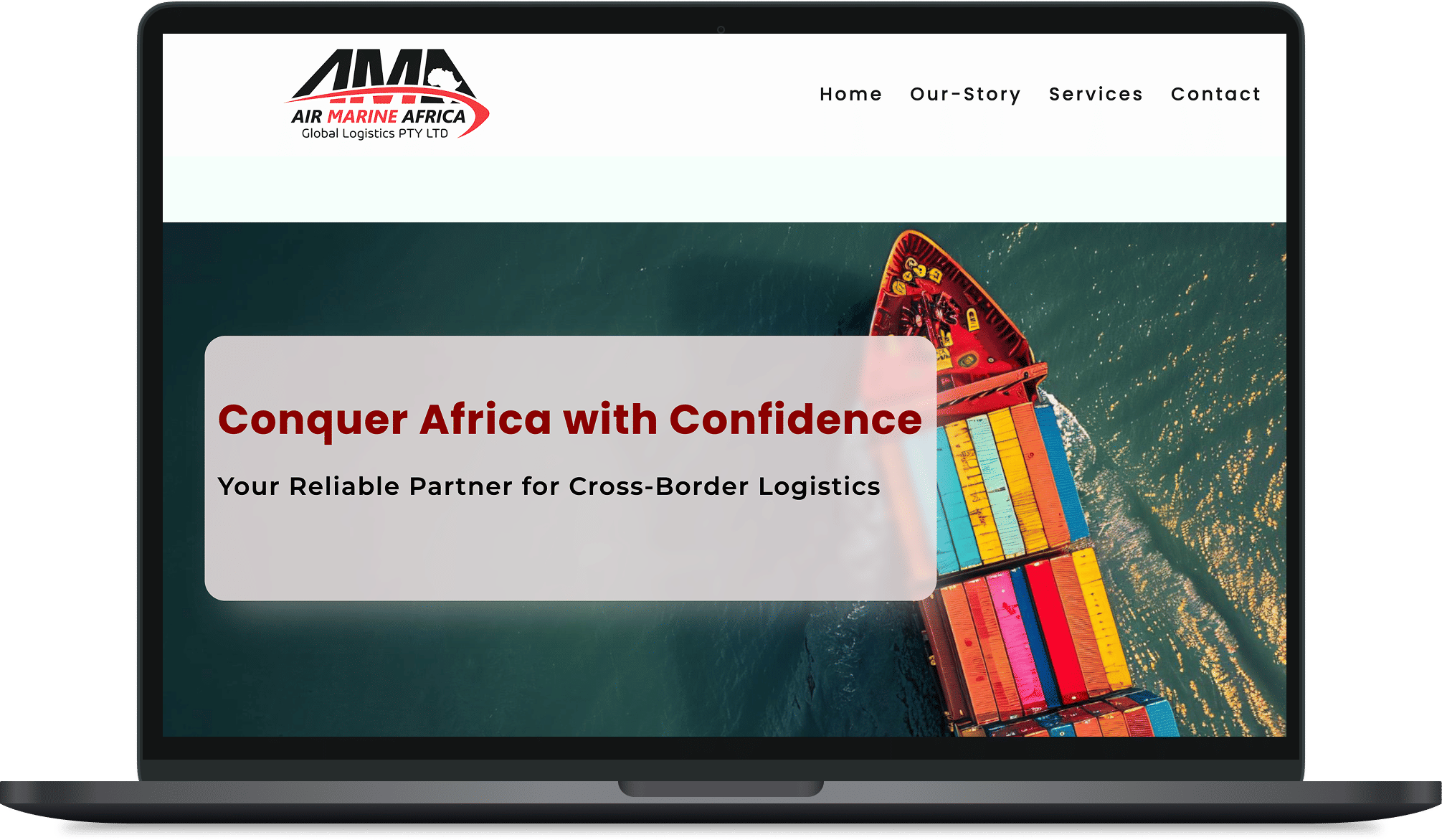 Air Marine Africa website design and branding portfolio project mockup