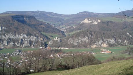 Blick auf Balsthal in Richtung Wasserfallen