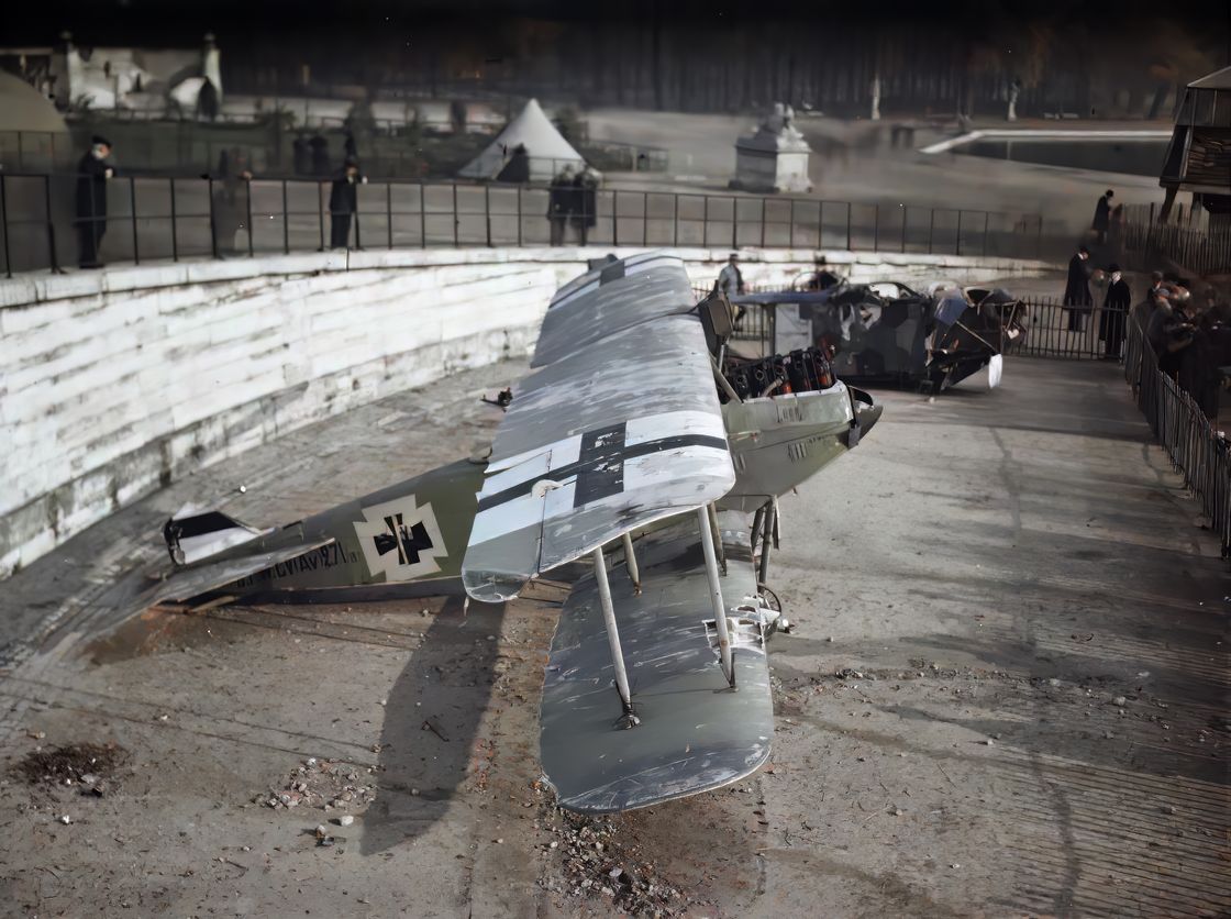 Picture of Captured German Aircraft Displayed in Paris