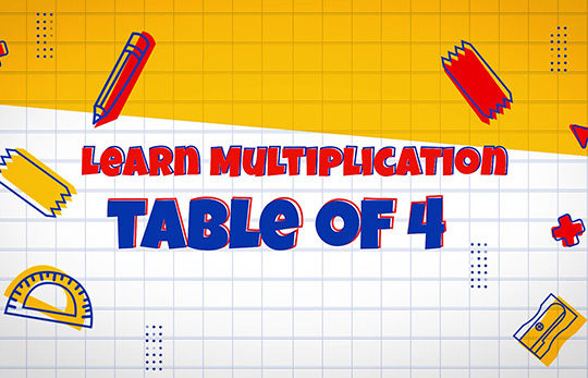 Learn Multiplication table of 4