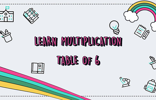 Learn multiplication table of 6