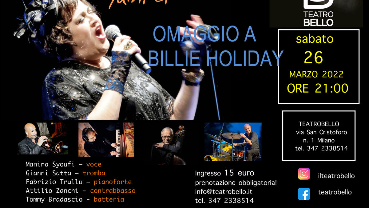 Jazz a Teatro-MANINA SYOUFI Quintett-Omaggio a BILLIE HOLIDAY