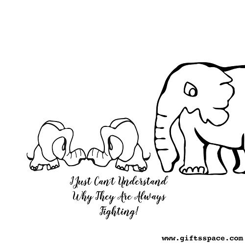 Baby Elephants Fighting Cartoon