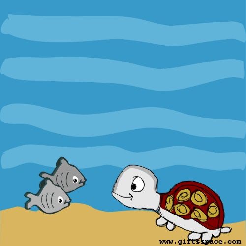 Cartoon, Fish And The Tortoise