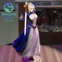 Saber Excalibur Fate/stay Night Anime Versao Resina Figura ( - foto 5