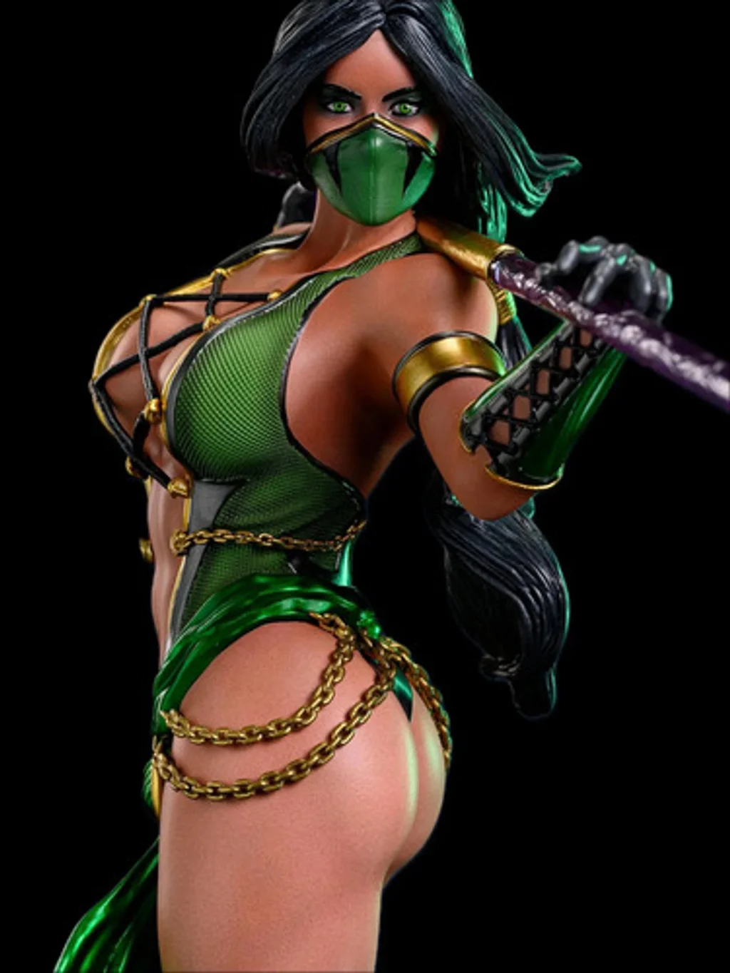 Figura jade mortal kombat luta em resina 3D - Fidel Figures