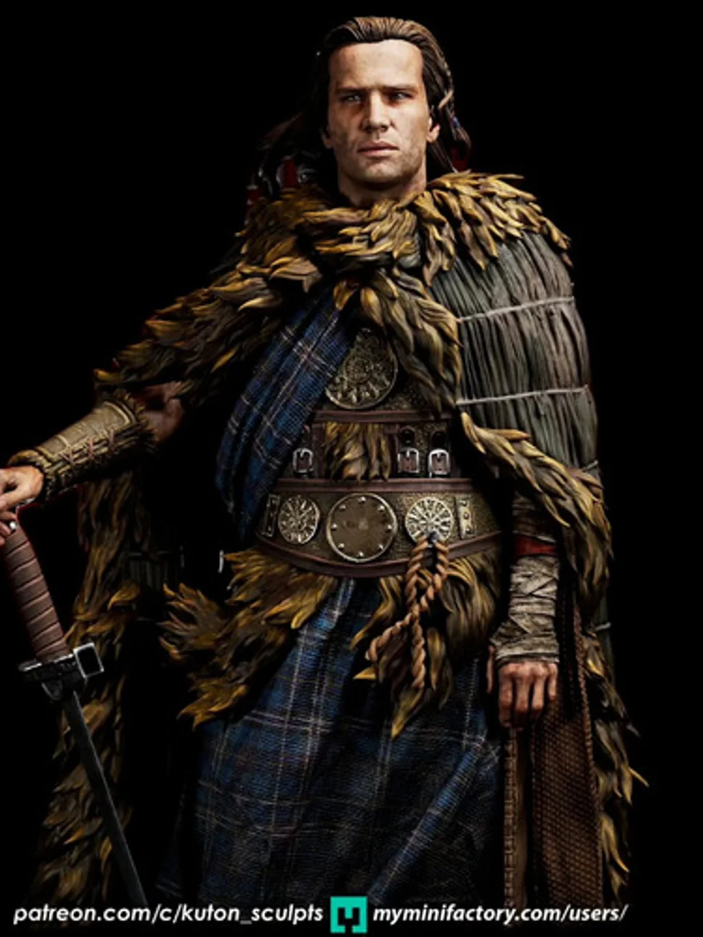 Figura connor macleod highlander em resina 3D - Fidel Figures