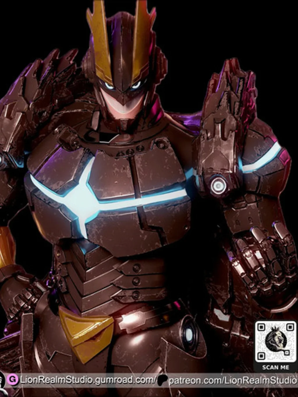 Figura armored all might boku no hero em resina 3D - Fidel Figures
