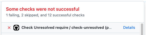 「Some checks were not successful」というタイトルとともに「Generation check」のワークフローがエラーになっている