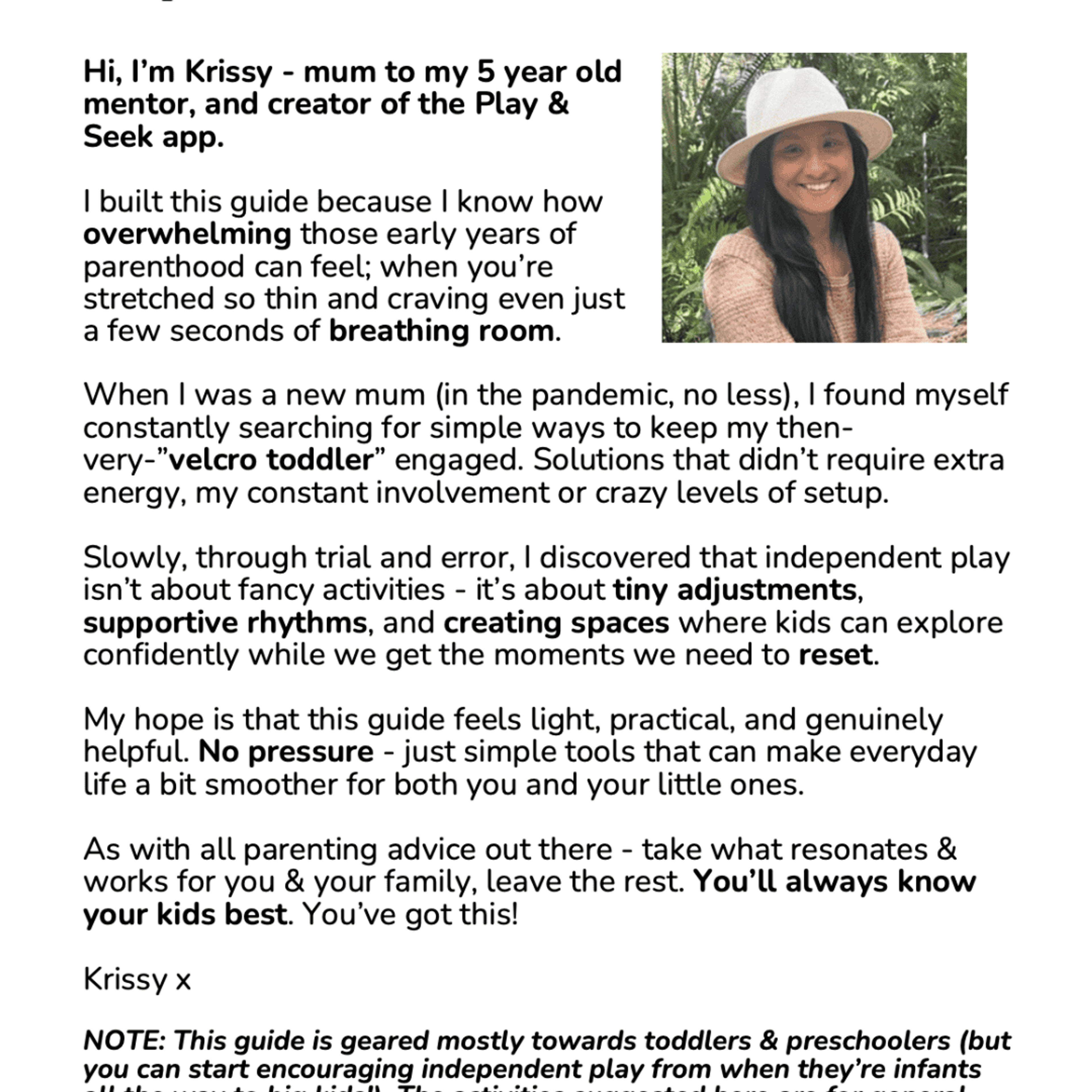 Guide: Your Way to Independent Play