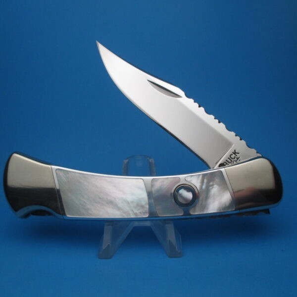 Custom Buck Double Mother of Pearl 110 Automatic Conversion Knife