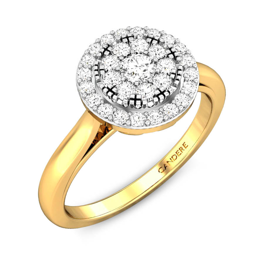 Candere By Kalyan Jewellers 14k (585) BIS Hallmark Yellow Gold Orah Ziah Diamond Ring (IGI Certified)