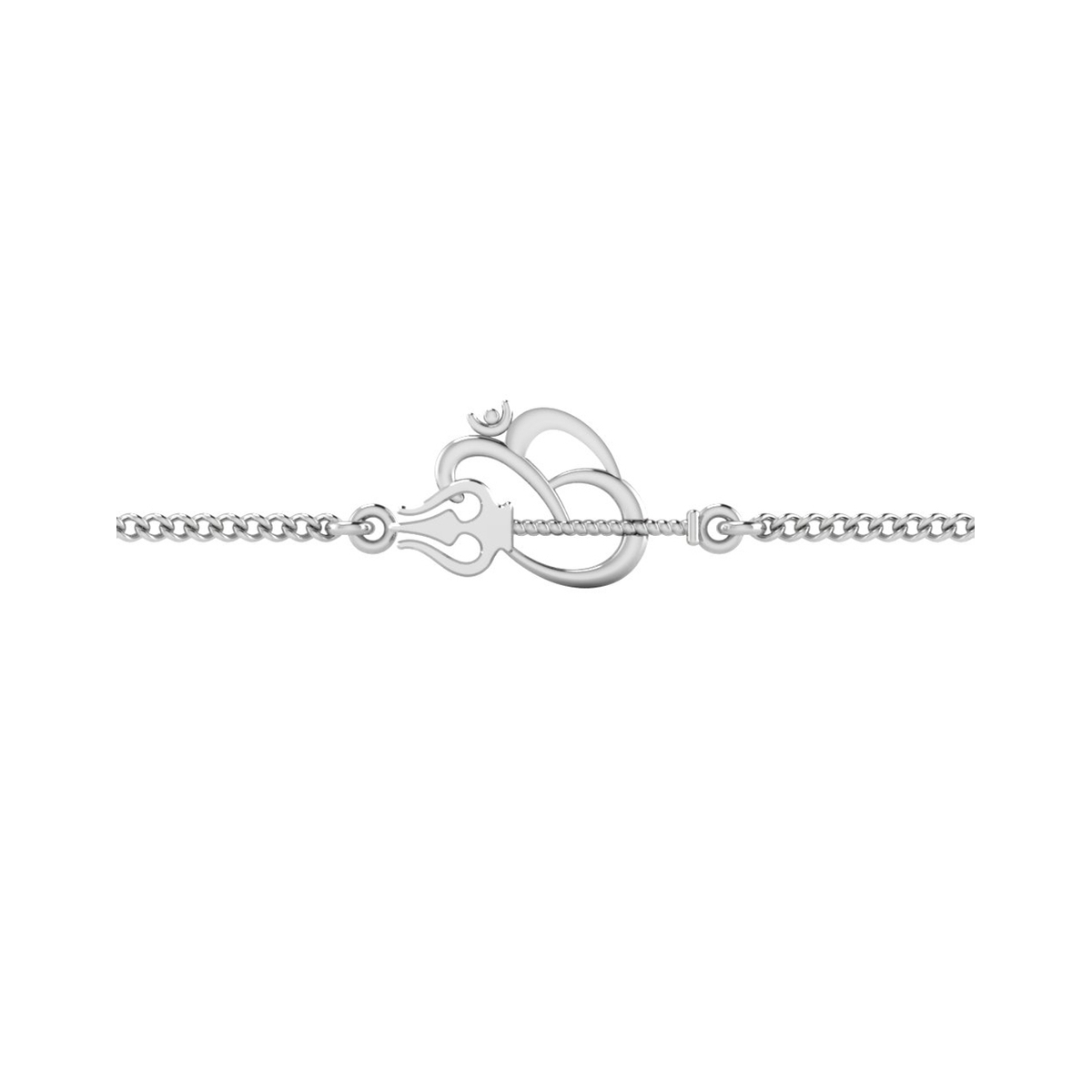 Shiv Om Silver Rakhi Bracelet