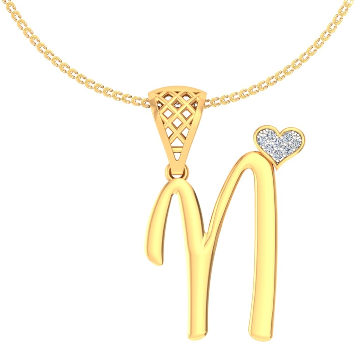 14 kt gold-diamond pendant