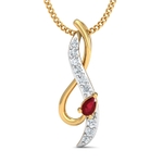 Arkina Diamond's Twisted gemstone diamond pendent