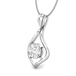 Candere by Kalyan Jewellers White Gold Cari Ziah Diamond Pendant for Women (IGI Certified)