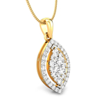 Candere by Kalyan Jewellers Yellow Gold Kirie Ziah Diamond Pendant for Women (IGI Certified)