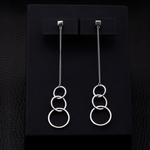 Silver Shine 92.5 Sterling Connecting Three Circle Silver Earring for Women & Girls