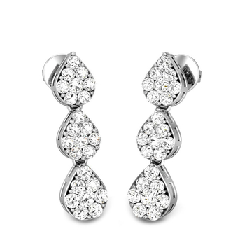 Candere by Kalyan Jewellers White Gold Star Drops Ziah Diamond Earrings for Women (IGI Certified Diamonds)