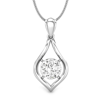 Candere by Kalyan Jewellers White Gold Cari Ziah Diamond Pendant for Women (IGI Certified)