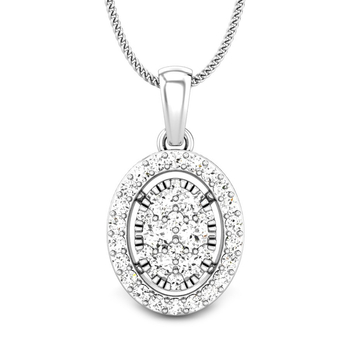 Candere by Kalyan Jewellers White Gold Lucena Ziah Diamond Pendant for Women (IGI Certified)