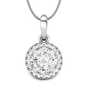 Candere by Kalyan Jewellers White Gold Izarra Ziah Diamond Pendant for Women (IGI Certified)