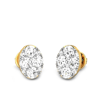 Candere by Kalyan Jewellers Yellow Gold Zuhra Ziah Diamond Earrings for Women (IGI Certified Diamonds)