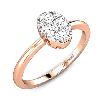 Candere By Kalyan Jewellers 14k (585) BIS Hallmark Rose Gold Zuhra Ziah Diamond Ring (IGI Certified)
