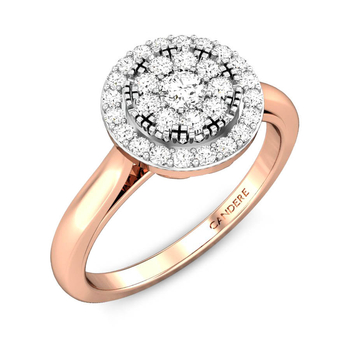 Candere By Kalyan Jewellers 14k (585) BIS Hallmark Rose Gold Orah Ziah Diamond Ring (IGI Certified)