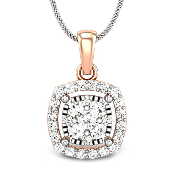 Candere by Kalyan Jewellers Rose Gold Dalla Ziah Diamond Pendant for Women (IGI Certified)