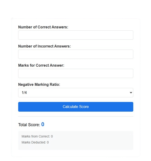 Negative Marking Calculator