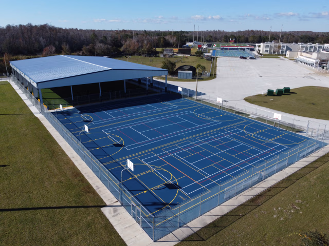 K-12 Education, Athletics project at Hillsborough County Public Schools Liberty Middle School Play Court Cover in Tampa, Florida, image 3 by Envision Construction Services
