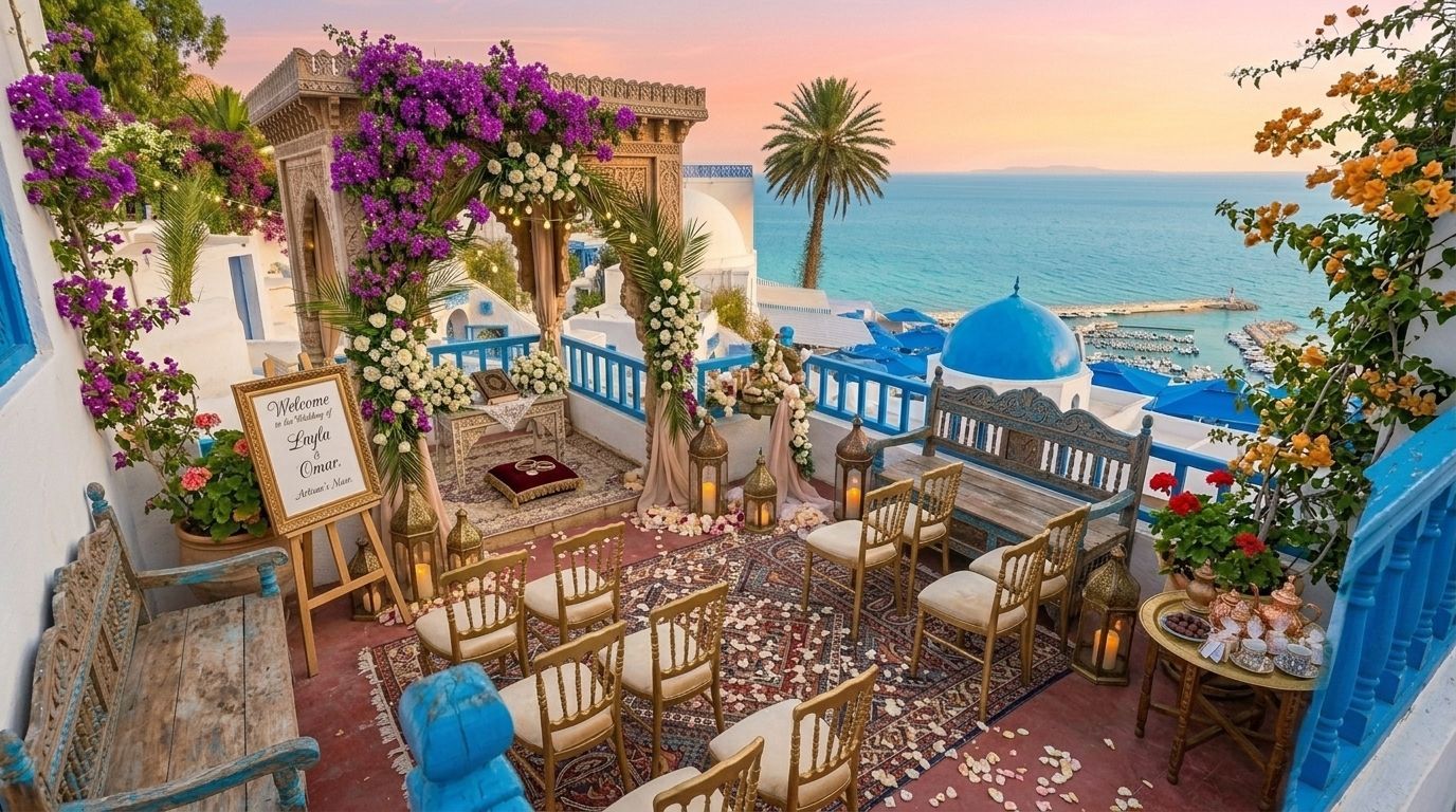 Luxury Wedding Planner Tunisia | Sidi Bou Said Destination Weddings - Moons