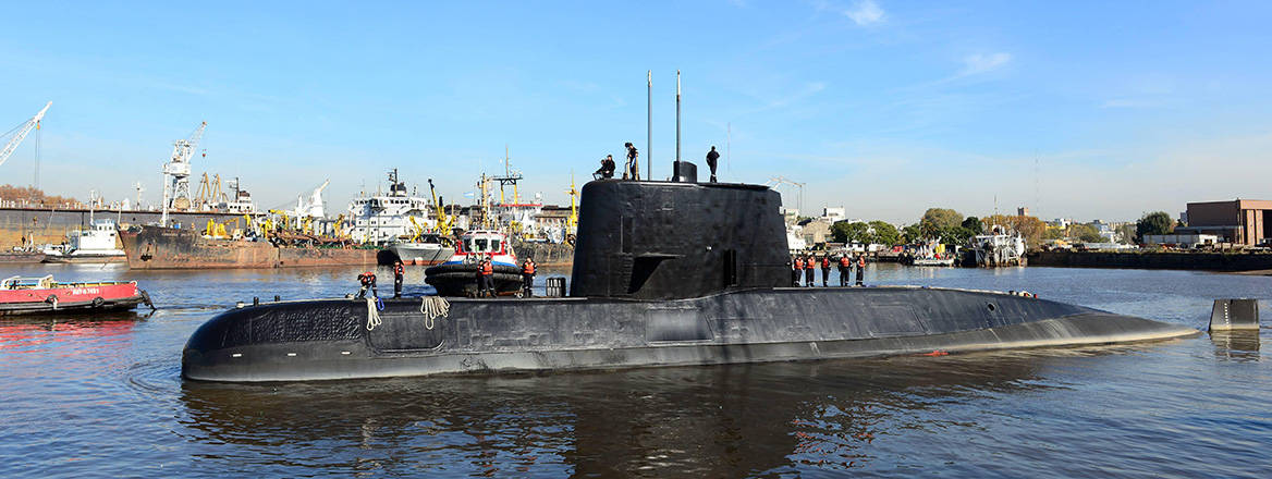 The Argentine submarine ARA San Juan in 2014. Courtesy of Imago / Alamy Stock