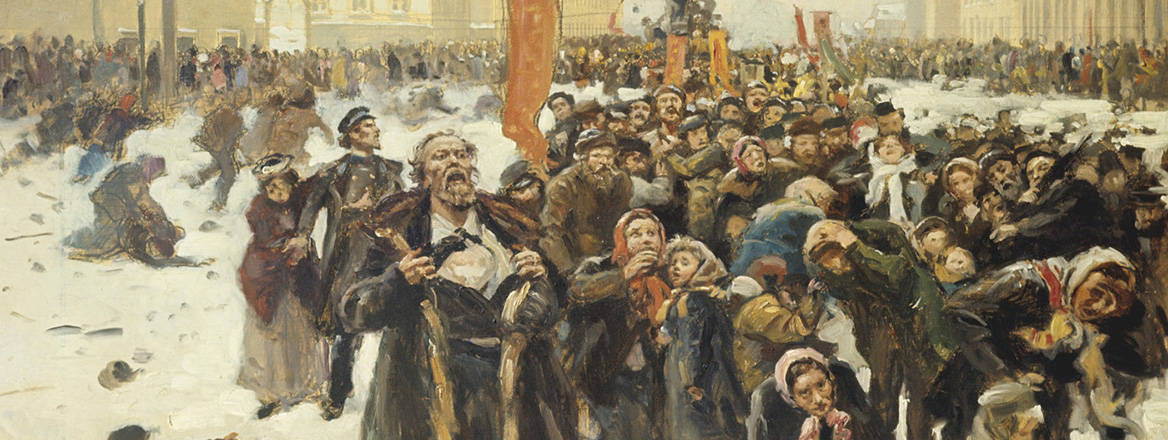 Depiction of Bloody Sunday, 22 January 1905, a key event during Russia's 1905 Revolution. Painting by Vladimir Makovsky