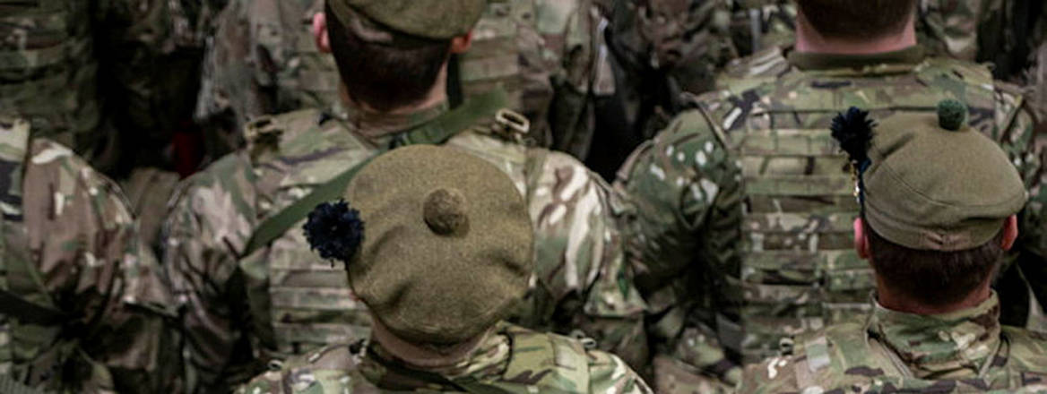 Reservists from the 7th Battalion, The Royal Regiment of Scotland (7 SCOTS) train at a new simulation facility, located in Oliver Barracks in Dundee.