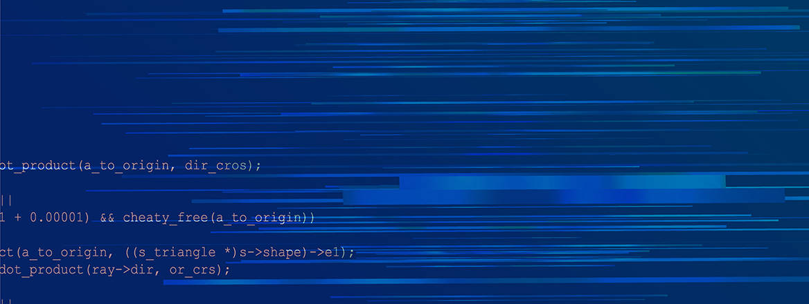 Blue screen with computing text