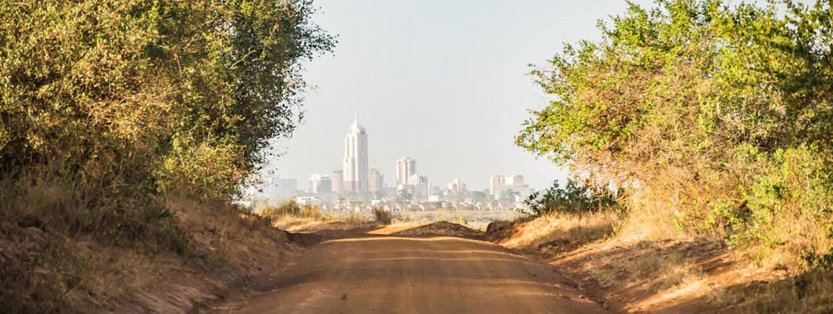 Distant view of city centre from Nairobi National Park