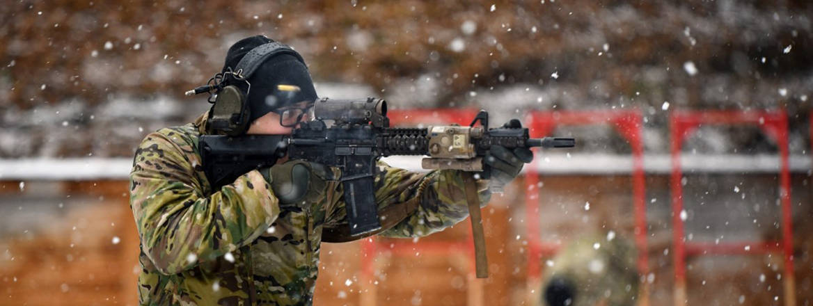 A 10th special forces soldier participating in a live fire training exercise
