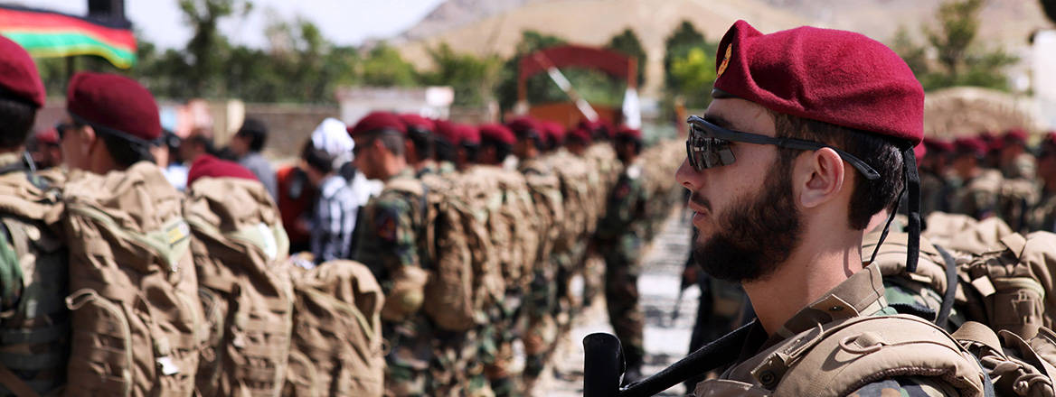 Members of the Afghan army's special operations command pictured during a graduation ceremony in Kabul in July 2013